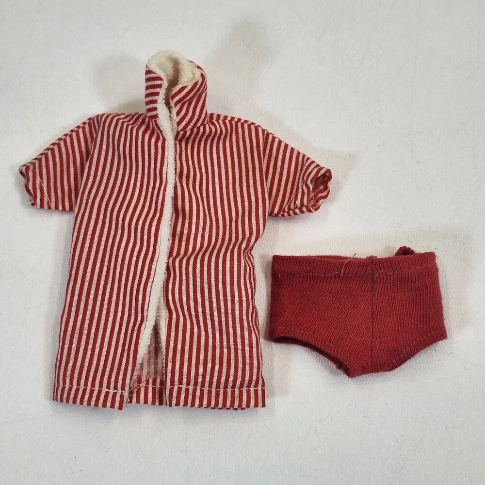 Vintage 1961 Flocked Ken Doll Mattel Wardrobe Lot Case Tagged Outfits